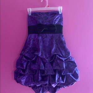 Strapless purple dress